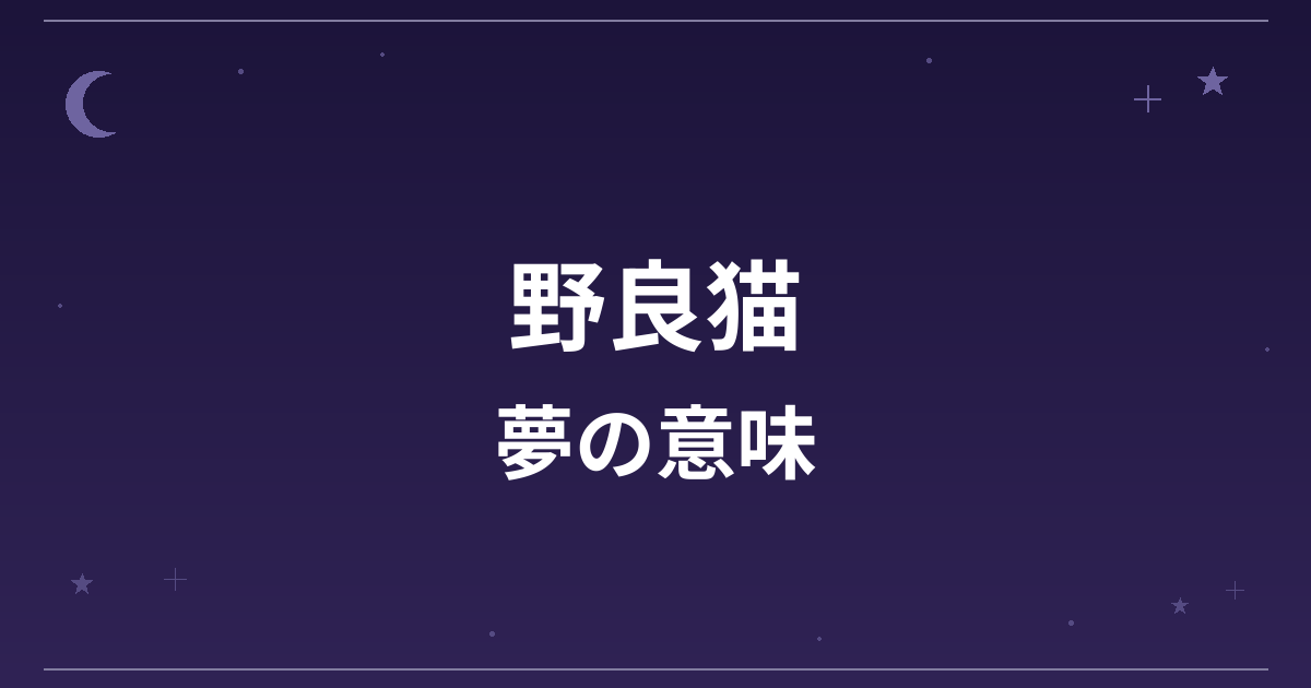 【夢占い】野良猫の夢の意味は？注意のサインと精神運・対人運への影響を解説